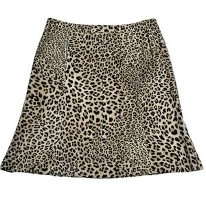 Basler Cheetah Print Midi Zipper Closure  Skirts Large
